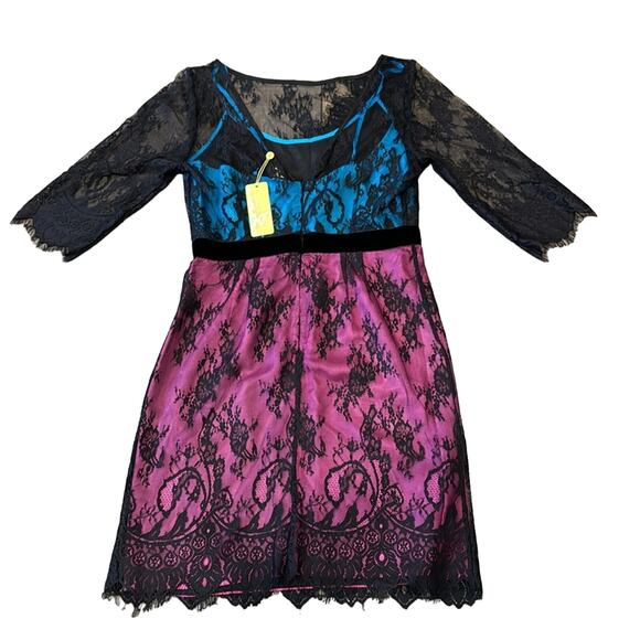 NWT Tracy Reese Women's Lace Shift Dress Bright Blue Pink Size 10 -  mordernwear.com